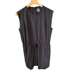 Calia Black Rouched Sleeveless Athletic Dress With Pockets Large